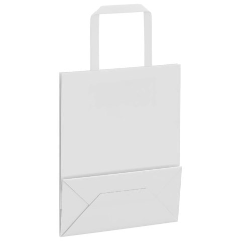 TORBY PAPIEROWE 250 SZT. Z UCHWYTAMI BIAŁE 18X8X22CM