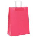 TORBY PAPIEROWE 50 SZT. Z UCHWYTAMI RÓŻOWE 26X12X35CM