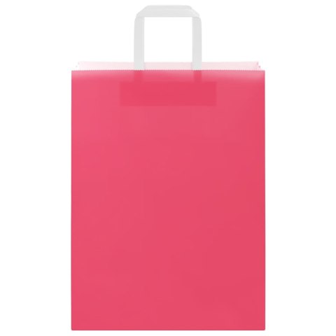TORBY PAPIEROWE 50 SZT. Z UCHWYTAMI RÓŻOWE 26X12X35CM