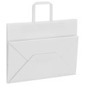 TORBY PAPIEROWE 50 SZT. Z UCHWYTAMI BIAŁE 32X17X25CM