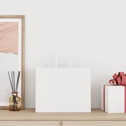 TORBY PAPIEROWE 50 SZT. Z UCHWYTAMI BIAŁE 32X22X24CM