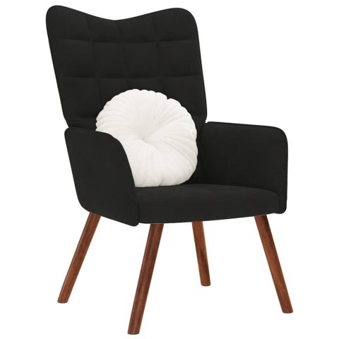 FOTEL CZARNY OBITY AKSAMITEM