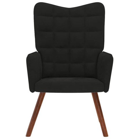 FOTEL CZARNY OBITY AKSAMITEM