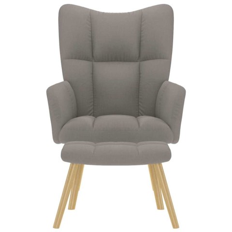 FOTEL Z PODNÓŻKIEM KOLOR TAUPE OBITA TKANINĄ