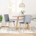 KRZESŁA STOŁOWE 2 SZT. JASNOSZARE OBITE TKANINĄ