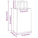 TORBY PAPIEROWE 250 SZT. Z UCHWYTAMI BRĄZOWE 15X8X21CM