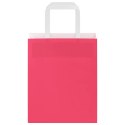 TORBY PAPIEROWE 250 SZT. Z UCHWYTAMI RÓŻOWE 18X8X22CM