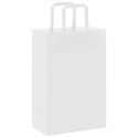 TORBY PAPIEROWE 250 SZT. Z UCHWYTAMI BIAŁE 21X11X31CM