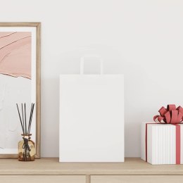 TORBY PAPIEROWE 250 SZT. Z UCHWYTAMI BIAŁE 26X12X35CM