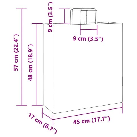 TORBY PAPIEROWE 250 SZT. Z UCHWYTAMI BIAŁE 45X17X48CM