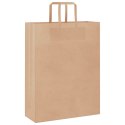 TORBY PAPIEROWE 50 SZT. Z UCHWYTAMI BRĄZOWE 32X12X42CM