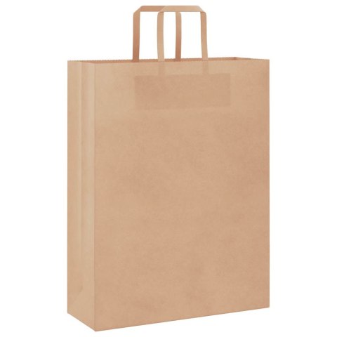 TORBY PAPIEROWE 50 SZT. Z UCHWYTAMI BRĄZOWE 32X12X42CM