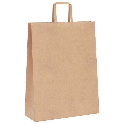 TORBY PAPIEROWE 50 SZT. Z UCHWYTAMI BRĄZOWE 32X12X42CM