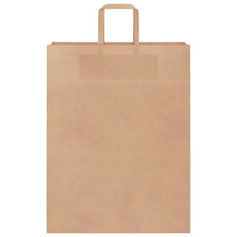 TORBY PAPIEROWE 50 SZT. Z UCHWYTAMI BRĄZOWE 32X12X42CM