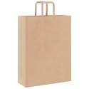 TORBY PAPIEROWE 50 SZT. Z UCHWYTAMI BRĄZOWE 32X12X42CM