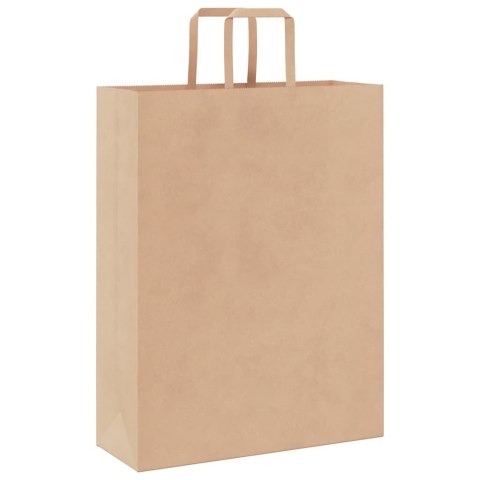 TORBY PAPIEROWE 50 SZT. Z UCHWYTAMI BRĄZOWE 32X12X42CM
