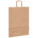 TORBY PAPIEROWE 50 SZT. Z UCHWYTAMI BRĄZOWE 32X12X42CM