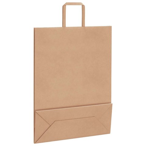 TORBY PAPIEROWE 50 SZT. Z UCHWYTAMI BRĄZOWE 32X12X42CM