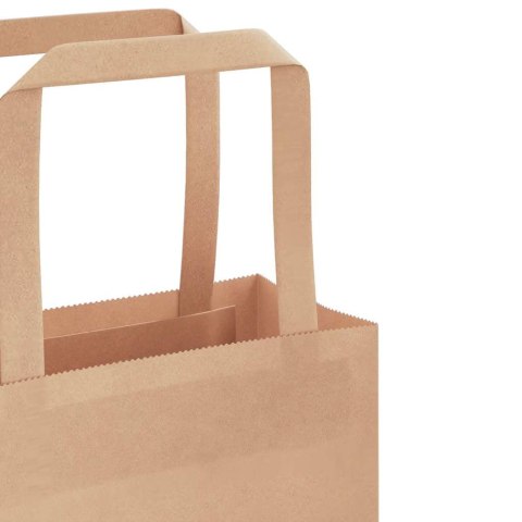TORBY PAPIEROWE 50 SZT. Z UCHWYTAMI BRĄZOWE 32X12X42CM