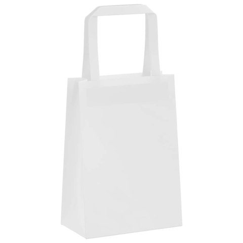 TORBY PAPIEROWE 50 SZT. Z UCHWYTAMI BIAŁE 15X8X21CM