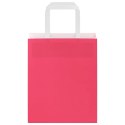 TORBY PAPIEROWE 50 SZT. Z UCHWYTAMI RÓŻOWE 18X8X22CM