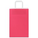 TORBY PAPIEROWE 50 SZT. Z UCHWYTAMI RÓŻOWE 21X11X31CM