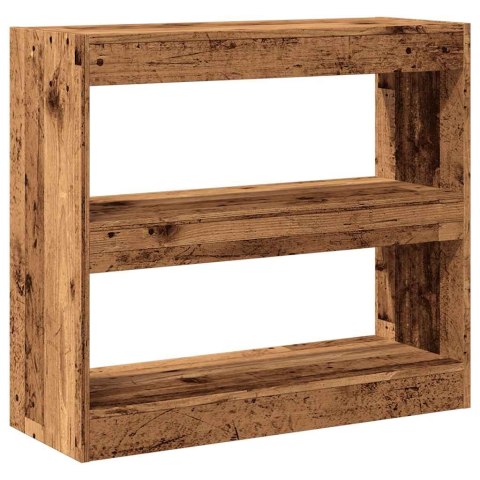 REGAŁ NA KSIĄŻKI/PRZEGRODA STARE DREWNO 80X30X72CM