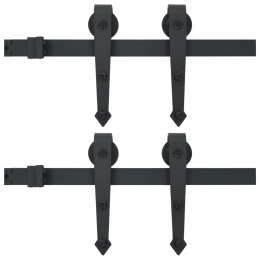 SYSTEM DO MONTAŻU DRZWI PRZESUWNYCH 2SZT. 200CM STAL CZARNY