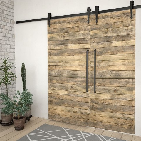 SYSTEM DO MONTAŻU DRZWI PRZESUWNYCH 2SZT. 200CM STAL CZARNY