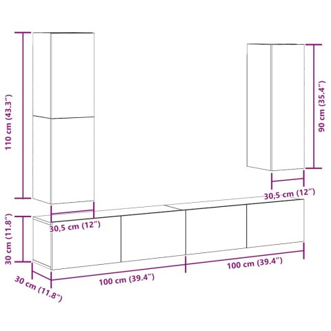 4-CZ. ZESTAW SZAFEK TV STARE DREWNO