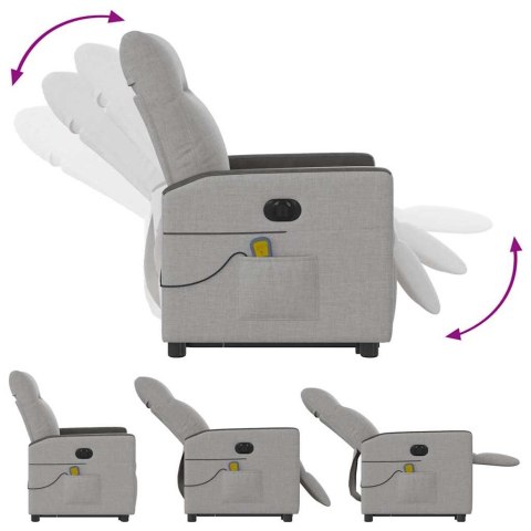 PODNOSZONY FOTEL MASUJĄCY ELEKTRYCZNY ROZKŁADANY SZARY