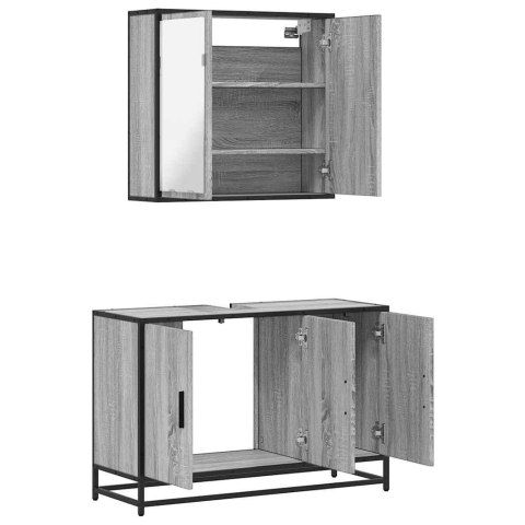 2-CZĘŚCIOWY ZESTAW MEBLI ŁAZIENKOWYCH SZARY DĄB SONOMA