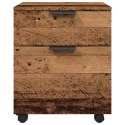 MOBILNA SZAFKA NA DOKUMENTY KÓŁKAMI STARE DREWNO DREWNO KLEJONE