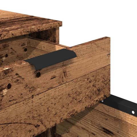 MOBILNA SZAFKA NA DOKUMENTY KÓŁKAMI STARE DREWNO DREWNO KLEJONE