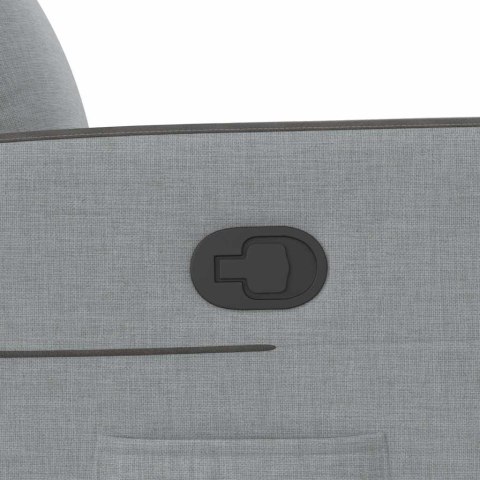 PODNOSZONY FOTEL ROZKŁADANY JASNOSZARY OBITY TKANINĄ