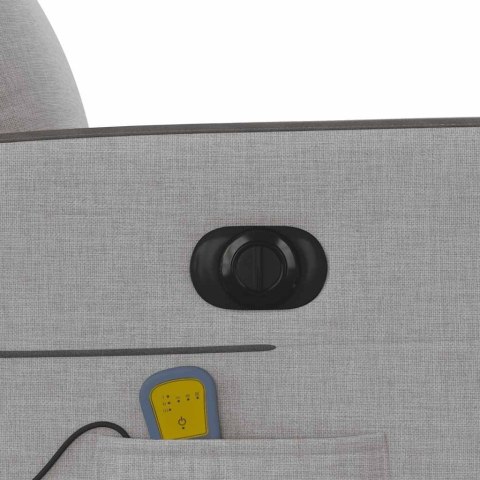 ROZKŁADANY FOTEL MASUJĄCY ELEKTRYCZNY SZARA TKANINA