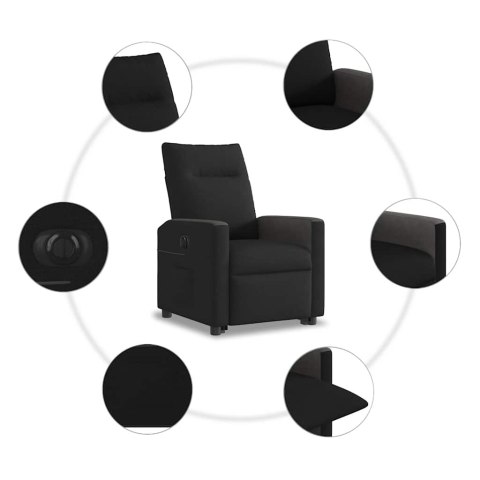 PODNOSZONY FOTEL MASUJĄCY ELEKTRYCZNY ROZKŁADANY CZARNY