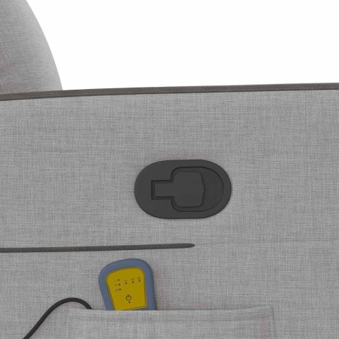 ROZKŁADANY FOTEL MASUJĄCY SZARY OBITY TKANINĄ