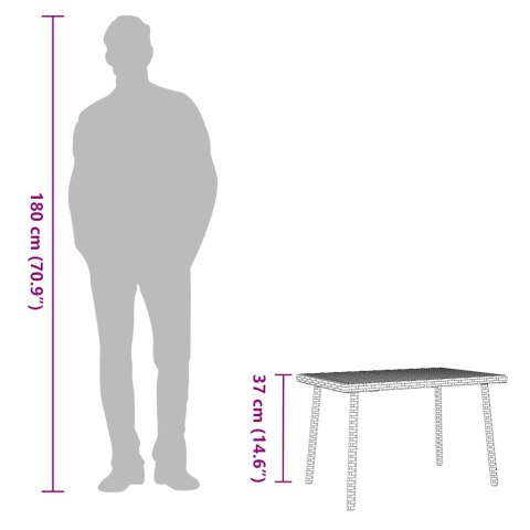 STOLIK KAWOWY OGRODOWY PROSTOKĄTNY SZARY 60X40X37CM POLIRATTAN