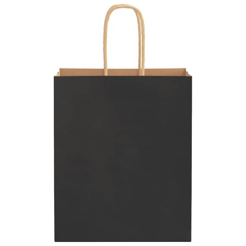TORBY PAPIEROWE 250 SZT. Z UCHWYTAMI CZARNE 18X8X22CM