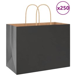 TORBY PAPIEROWE 250 SZT. Z UCHWYTAMI CZARNE 32X17X25CM