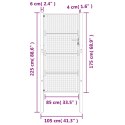 FURTKA OGRODOWA ANTRACYTOWA 105X225CM STAL