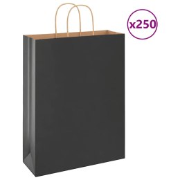 TORBY PAPIEROWE 250 SZT. Z UCHWYTAMI CZARNE 32X12X42CM