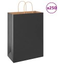 VidaXL Torby papierowe 250 szt. z uchwytami Czarne 32x17x44 cm