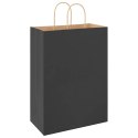 VidaXL Torby papierowe 250 szt. z uchwytami Czarne 32x17x44 cm