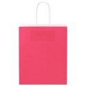 TORBY PAPIEROWE 250 SZT. Z UCHWYTAMI RÓŻOWE 18X8X22CM