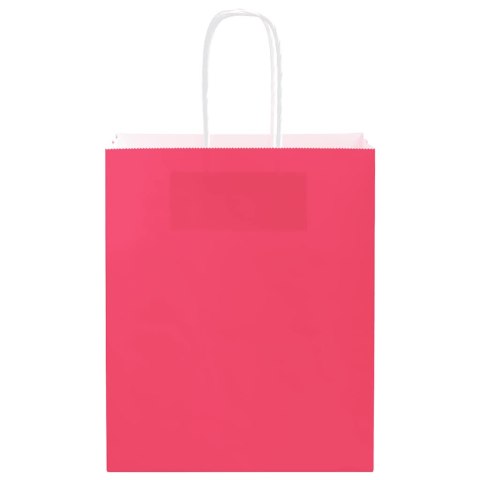TORBY PAPIEROWE 250 SZT. Z UCHWYTAMI RÓŻOWE 18X8X22CM