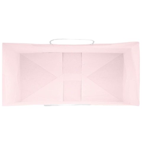 TORBY PAPIEROWE 250 SZT. Z UCHWYTAMI RÓŻOWE 18X8X22CM