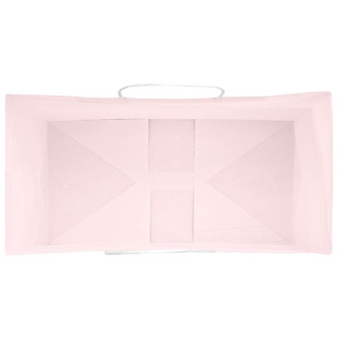 TORBY PAPIEROWE 250 SZT. Z UCHWYTAMI RÓŻOWE 21X11X28CM