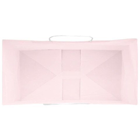 TORBY PAPIEROWE 250 SZT. Z UCHWYTAMI RÓŻOWE 21X11X31CM
